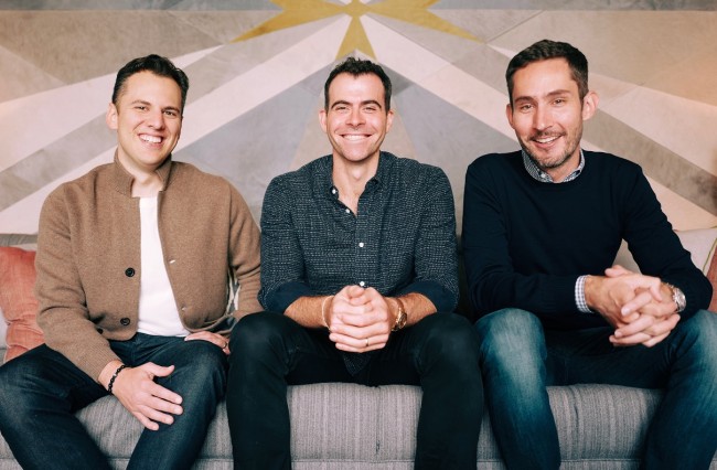 Mike Krieger (L) , Adam Mosseri (M), Kevin Systrom (R) Photo : Instagram